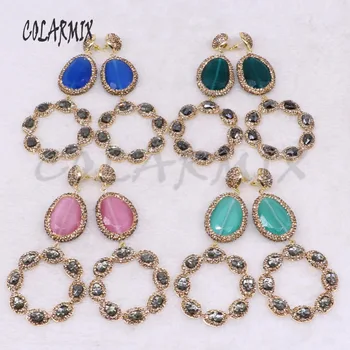 3 Pairs Big dangle earrings mix color cateye stone with round flower skull stone dangle wholesale jewelry for women 3932
3 Pairs Big dangle earrings mix color cateye stone with round flower skull stone dangle wholesale jewelry for women 3932