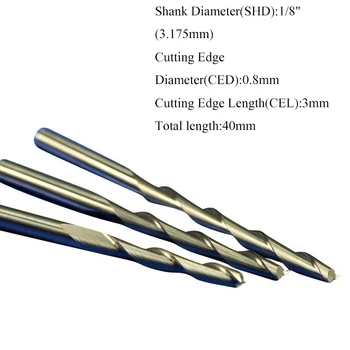 SHINA 5pc 3.175mm 2 Flutes Spiral with blade Milling Cutter CNC End Mill Router Bit for Wood Carbide Router Tool 0.8x3mm
SHINA 5pc 3.175mm 2 Flutes Spiral with blade Milling Cutter CNC End Mill Router Bit for Wood Carbide Router Tool 0.8x3mm