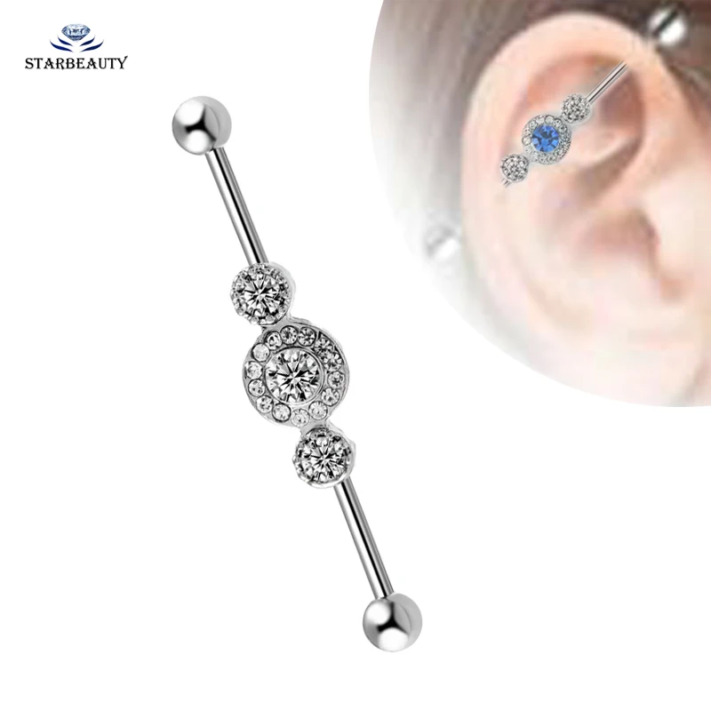 Eye-catching White Blue Three Crystal Barbell Piercing 316L Industrial Barbell Earrings Jewelry Planet Ear Piercings Plugs
Eye-catching White Blue Three Crystal Barbell Piercing 316L Industrial Barbell Earrings Jewelry Planet Ear Piercings Plugs