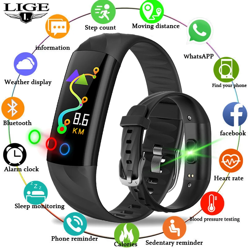 LIGE New Smart Bracelet Blood Pressure Heart Rate Monitor Fitness Tracker Watch Pedometer Smart Watch Men Pulsera Inteligente
LIGE New Smart Bracelet Blood Pressure Heart Rate Monitor Fitness Tracker Watch Pedometer Smart Watch Men Pulsera Inteligente