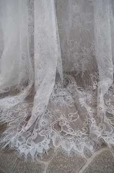 60'' width 3Meter off white eyelash lace fabric, French Chantilly embroidered wedding lace fabric
60'' width 3Meter off white eyelash lace fabric, French Chantilly embroidered wedding lace fabric