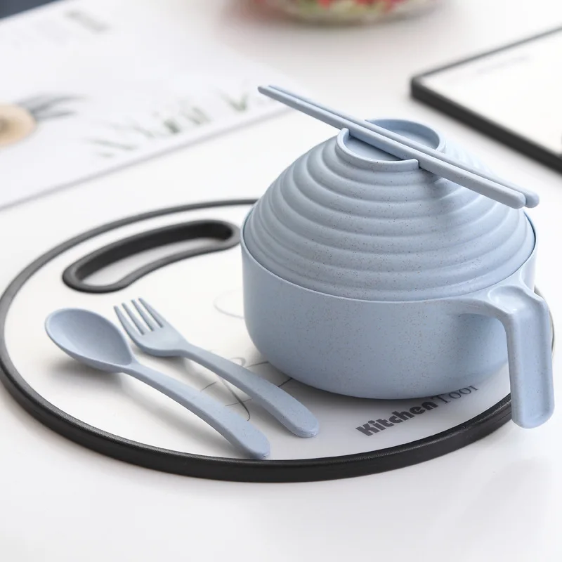 Eco-Friendly Wheat Straw Instant Noodles Bowl With Lid Handle Dinnerware Set Soup Salad Rice Bowl Microwaveable Japanese Bowls
Eco-Friendly Wheat Straw Instant Noodles Bowl With Lid Handle Dinnerware Set Soup Salad Rice Bowl Microwaveable Japanese Bowls