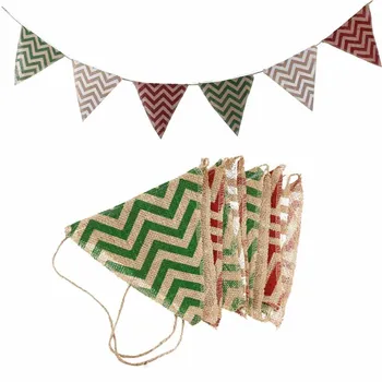 12pcs/set Jute Triangular Linen Bunting Zag printing Flags Pennant Hamp Banner 
12pcs/set Jute Triangular Linen Bunting Zag printing Flags Pennant Hamp Banner