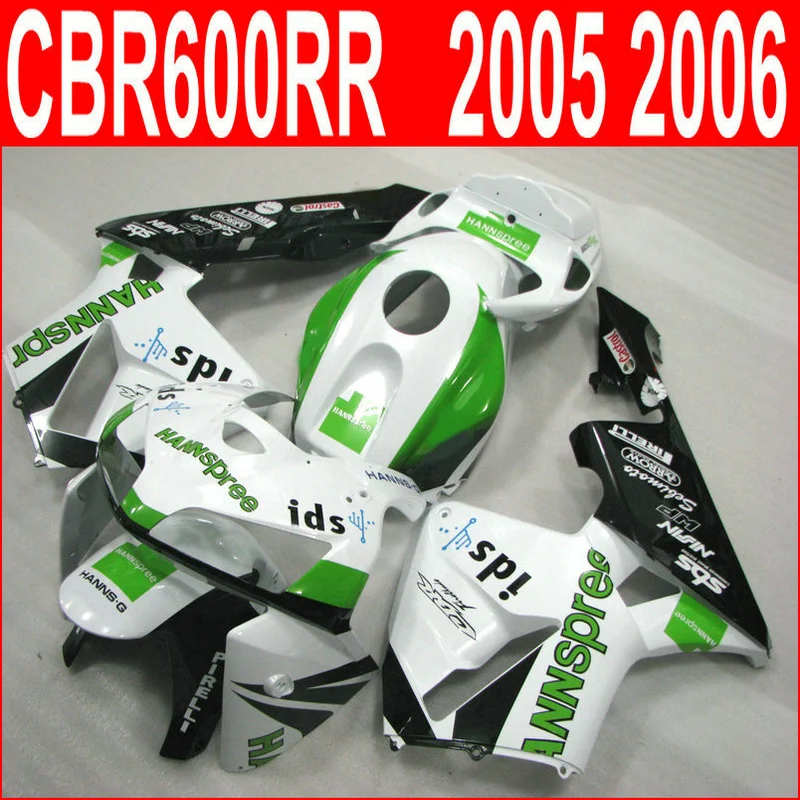 Injection molded fairing kit for Honda CBR600RR 05 06 white green black fairings set CBR600RR 2005 2006 HN38
Injection molded fairing kit for Honda CBR600RR 05 06 white green black fairings set CBR600RR 2005 2006 HN38