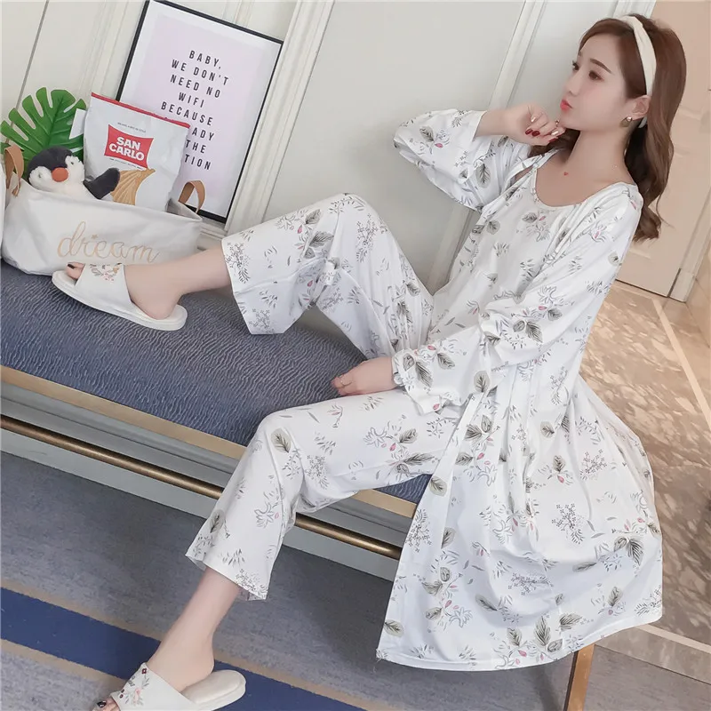 3PCS Sexy Pajamas Sets for Women Spring Long Sleeve Vintage Robes Pyjama Home Clothing Homewear Loungewear Gifts Three Piece Set
3PCS Sexy Pajamas Sets for Women Spring Long Sleeve Vintage Robes Pyjama Home Clothing Homewear Loungewear Gifts Three Piece Set