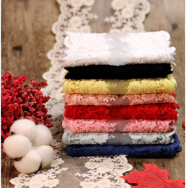 12cm Cotton Floral Embroidered Lace Ribbons High Quality Water Soluble Black White Lace Trim DIY Apparel Sewing Fabric Lace Tape
12cm Cotton Floral Embroidered Lace Ribbons High Quality Water Soluble Black White Lace Trim DIY Apparel Sewing Fabric Lace Tape