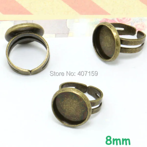 (60 pcs/lot) Blank Kids Girls Rings 8mm Inner Round Bezel tray Cabochon Bases Children Open Ring Settings Findings Bronze tone
(60 pcs/lot) Blank Kids Girls Rings 8mm Inner Round Bezel tray Cabochon Bases Children Open Ring Settings Findings Bronze tone