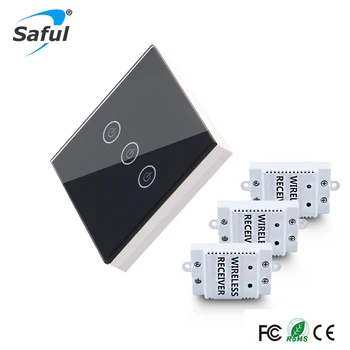 Saful Waterproof 12V Wireless Touch Switch 3 Gang 3 Way Smart Home Lamp Switch Remote Control Wall Light Switch Free Shipipng
Saful Waterproof 12V Wireless Touch Switch 3 Gang 3 Way Smart Home Lamp Switch Remote Control Wall Light Switch Free Shipipng
