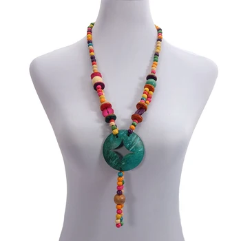 Wholesale Coconut Shell Geometric Tassel Pendant Necklace Multicolor Wood Bead Strand Handmade Knitted Women Bohemian Jewelry
Wholesale Coconut Shell Geometric Tassel Pendant Necklace Multicolor Wood Bead Strand Handmade Knitted Women Bohemian Jewelry