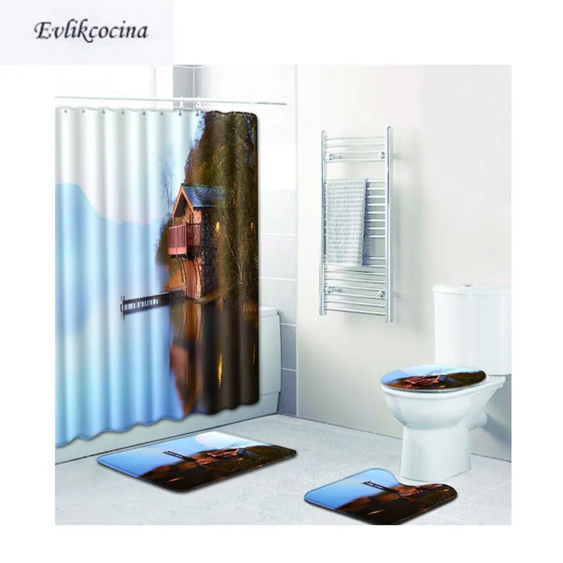 Free Shipping 4Pcs Cabin Beside River Casa De Banho Banyo Bathroom Carpet Toilet Bath Mats Set Tapis Salle De Bain Alfombra Bano
Free Shipping 4Pcs Cabin Beside River Casa De Banho Banyo Bathroom Carpet Toilet Bath Mats Set Tapis Salle De Bain Alfombra Bano