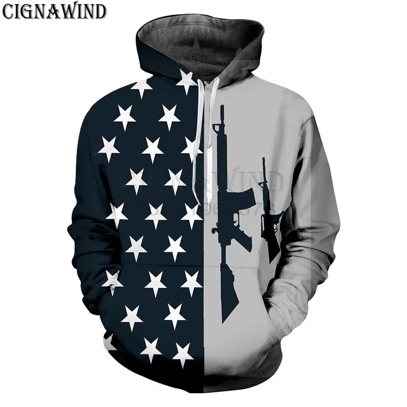 Fashion cool USA Flag And Gun hoodie men/women 3D printed hoodies sweatshirts Long sleeves Harajuku style streetwear tops
Fashion cool USA Flag And Gun hoodie men/women 3D printed hoodies sweatshirts Long sleeves Harajuku style streetwear tops