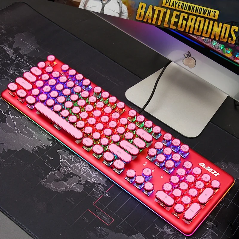 Ajazz AK43 104 Key Steampunk Retro Keycap USB Wired Mechanical Gaming Keyboard,RGB Backlight With Full Non-Conflict Keys
Ajazz AK43 104 Key Steampunk Retro Keycap USB Wired Mechanical Gaming Keyboard,RGB Backlight With Full Non-Conflict Keys