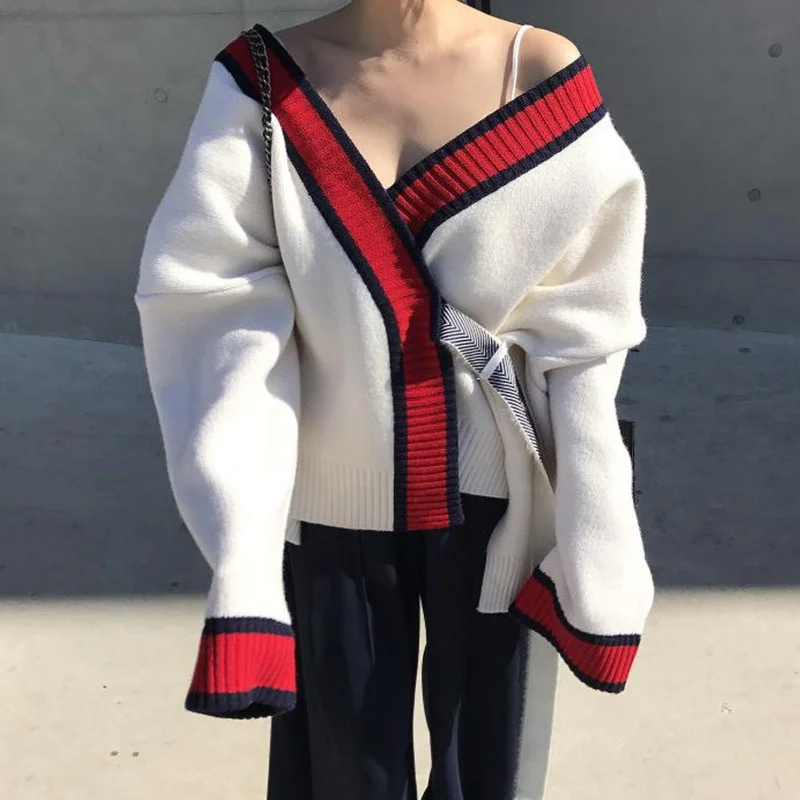 Contrast Color Lace-Up Knitted Cardigan Women Autumn Winter Coat Korean Fashion Womens Tunic Sweater Cardigan pull femme hiver
Contrast Color Lace-Up Knitted Cardigan Women Autumn Winter Coat Korean Fashion Womens Tunic Sweater Cardigan pull femme hiver