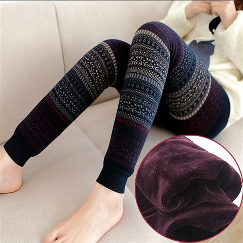 Women Leggings Winter Warm Thick Velvet Leggings Elastic High Waist Striped Christmas Pants Female Oversize Totem Trousers AB679
Women Leggings Winter Warm Thick Velvet Leggings Elastic High Waist Striped Christmas Pants Female Oversize Totem Trousers AB679