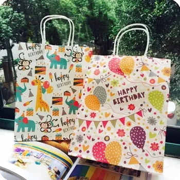 Happy Birthday Them Party Gift Bag 10pcs Kraft Paper Gift Bag with Handles Cartoon Animals Balloons Unicorn Paper Shopping Bag
Happy Birthday Them Party Gift Bag 10pcs Kraft Paper Gift Bag with Handles Cartoon Animals Balloons Unicorn Paper Shopping Bag