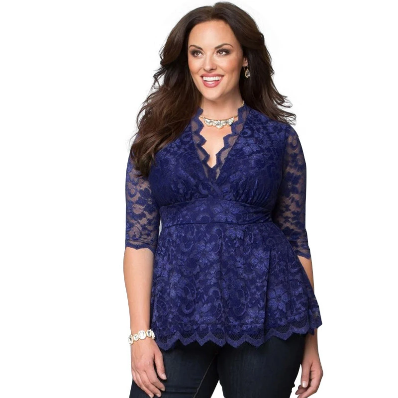 2016 Autumn New Vintage Elegant Slim Lace Deep V Neck Three Quarter Sleeve Women Blouse Shirt Tops Blusas OL Party Plus Size
2016 Autumn New Vintage Elegant Slim Lace Deep V Neck Three Quarter Sleeve Women Blouse Shirt Tops Blusas OL Party Plus Size