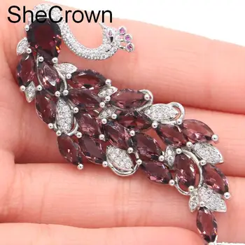New Designed Big Phoenix Purple Amethyst,Tourmaline CZ SheCrown Gift Silver Brooch 61x26mm
New Designed Big Phoenix Purple Amethyst,Tourmaline CZ SheCrown Gift Silver Brooch 61x26mm