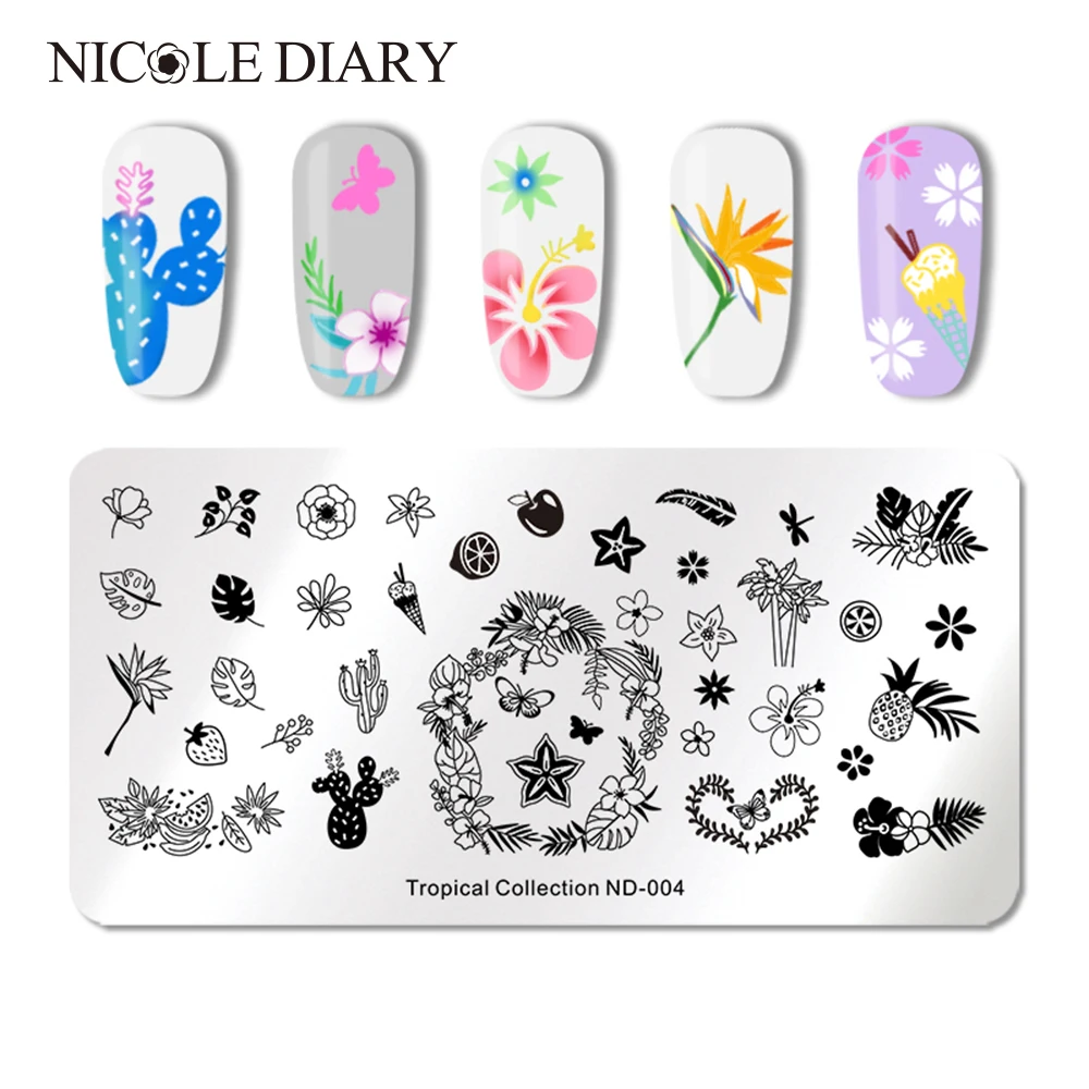 NICOLE DIARY Nail Art Stamp Plate Rectangle Round Fruit Pineapple Pattern Nail Stamping Template Manicure Art Stencil
NICOLE DIARY Nail Art Stamp Plate Rectangle Round Fruit Pineapple Pattern Nail Stamping Template Manicure Art Stencil