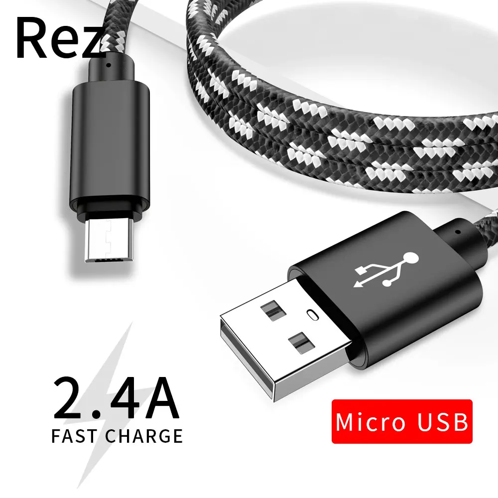 REZ Micro USB Cable 2.4A Fast Charging Charger Microusb Cable For Samsung Xiaomi Huawei HTC Tablet Android Mobile Phone USB Cord
REZ Micro USB Cable 2.4A Fast Charging Charger Microusb Cable For Samsung Xiaomi Huawei HTC Tablet Android Mobile Phone USB Cord