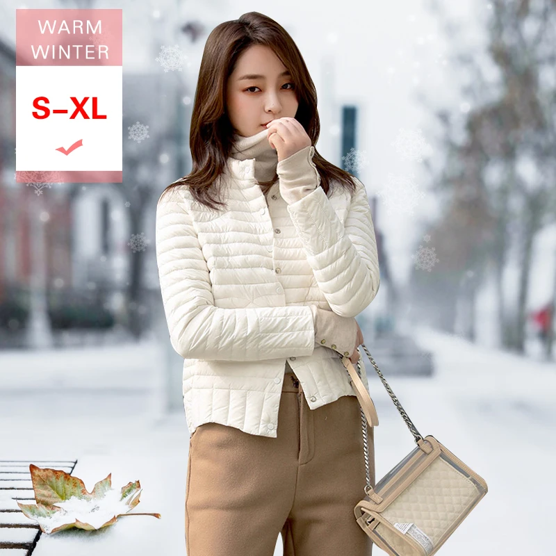 New Women Short White Duck Down Jacket Female Ultra Light Slim Thin Soft Lightweight Standing Collar Feather Coat Good Quality
New Women Short White Duck Down Jacket Female Ultra Light Slim Thin Soft Lightweight Standing Collar Feather Coat Good Quality