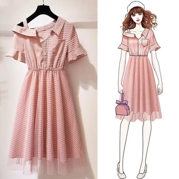 korean striped dress