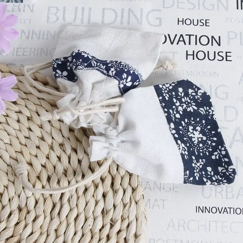 drawstring bag burlap linen jute sack pouch bag jewelry gift