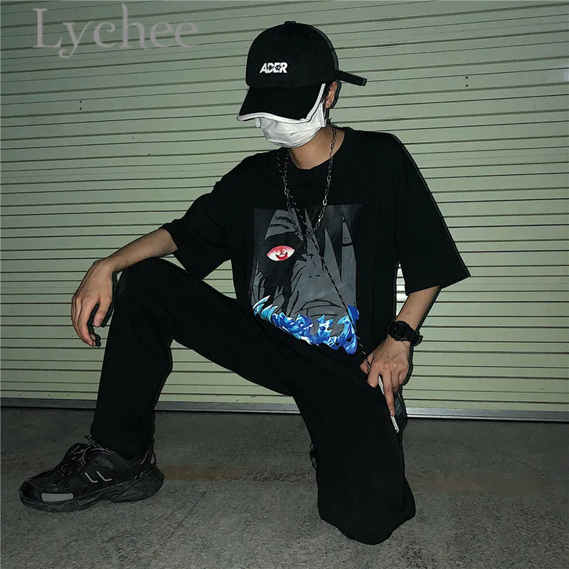 Lychee Harajuku Cartoon Eyes Letter Print Female T-shirts Short Sleeve Crew Neck Black Loose Summer Women T Shirts Top Tees
Lychee Harajuku Cartoon Eyes Letter Print Female T-shirts Short Sleeve Crew Neck Black Loose Summer Women T Shirts Top Tees