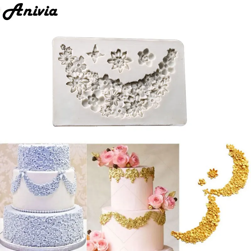 Flower Lace Silicone Fondant Mold Cake Border Decoration Chocolate Baking Tool, random color
Flower Lace Silicone Fondant Mold Cake Border Decoration Chocolate Baking Tool, random color
