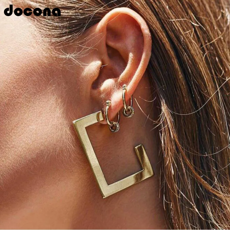 Docona Simple Metal Gold Silver Color Abstract Rectangle Drop Dangle Earring For Women Girl Punk Geometric Piercing Jewelry 6998
Docona Simple Metal Gold Silver Color Abstract Rectangle Drop Dangle Earring For Women Girl Punk Geometric Piercing Jewelry 6998
