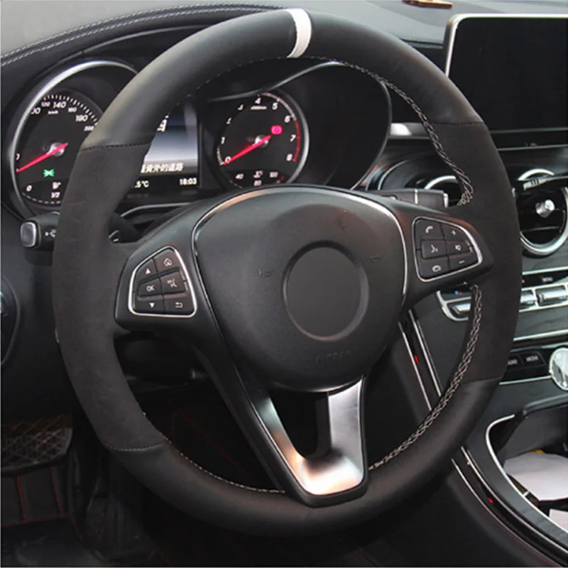 Top Leather Steering Wheel Hand-stitch on Wrap Cover For Mercedes-Benz C180 C200 C260 C300 B200
Top Leather Steering Wheel Hand-stitch on Wrap Cover For Mercedes-Benz C180 C200 C260 C300 B200