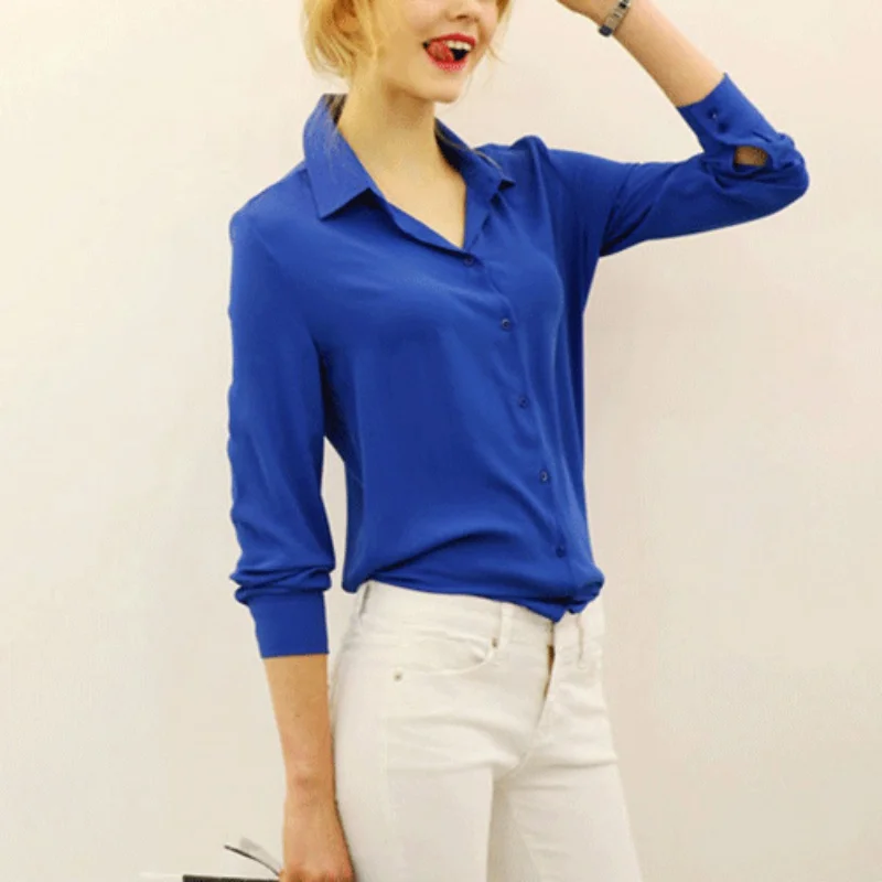 5 Solid Color Fashion Women's Long Sleeve Loose Chiffon Shirt Lady Casual Blouse Shirt Tops Women Clothing blusas feminina
5 Solid Color Fashion Women's Long Sleeve Loose Chiffon Shirt Lady Casual Blouse Shirt Tops Women Clothing blusas feminina