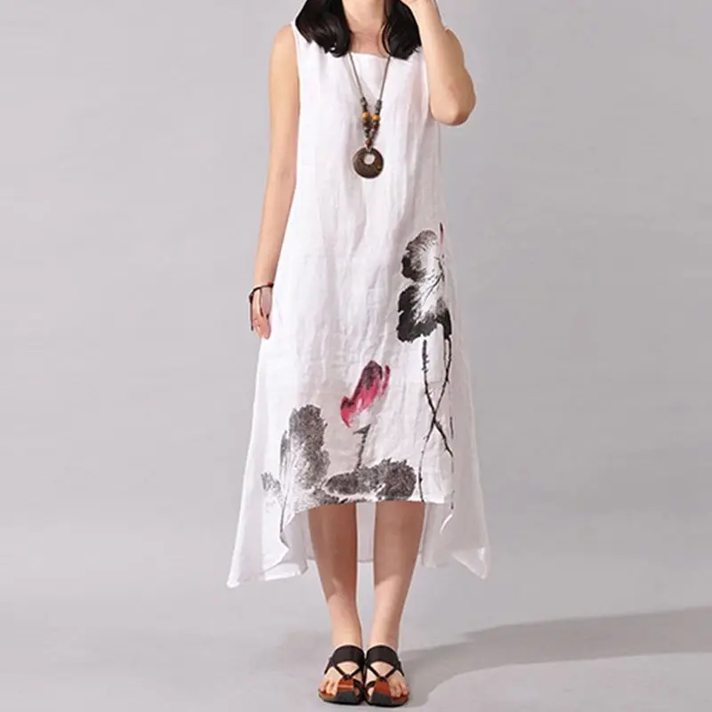 Summer Womens Casual loose Dress Vintage Sleeveless Irregular Hem Cotton Linen Dress plus size dresses for women 4xl 5xl 6xl
Summer Womens Casual loose Dress Vintage Sleeveless Irregular Hem Cotton Linen Dress plus size dresses for women 4xl 5xl 6xl
