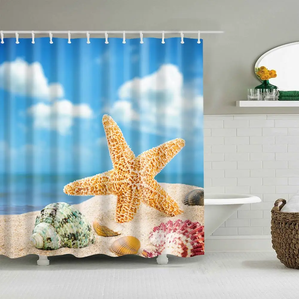 Svetanya Waterproof Shower Curtain Starfish Print (include 12 pcs Hooks) 180*180cm
Svetanya Waterproof Shower Curtain Starfish Print (include 12 pcs Hooks) 180*180cm
