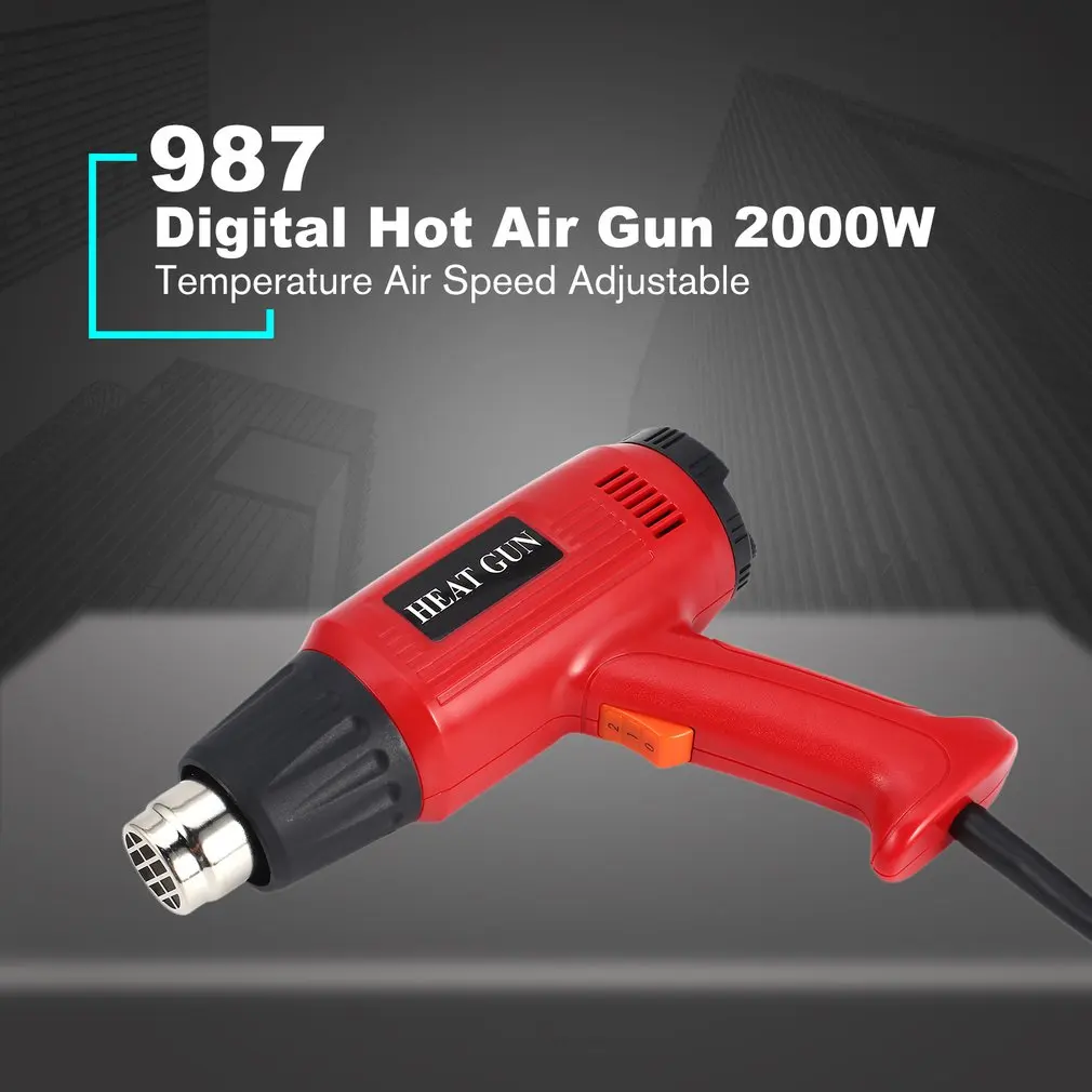 987 2000W US Plug LCD Display Industrial Electric Hot Air Gun Thermoregulator Heat Guns Shrink Wrapping Thermal power tool
987 2000W US Plug LCD Display Industrial Electric Hot Air Gun Thermoregulator Heat Guns Shrink Wrapping Thermal power tool