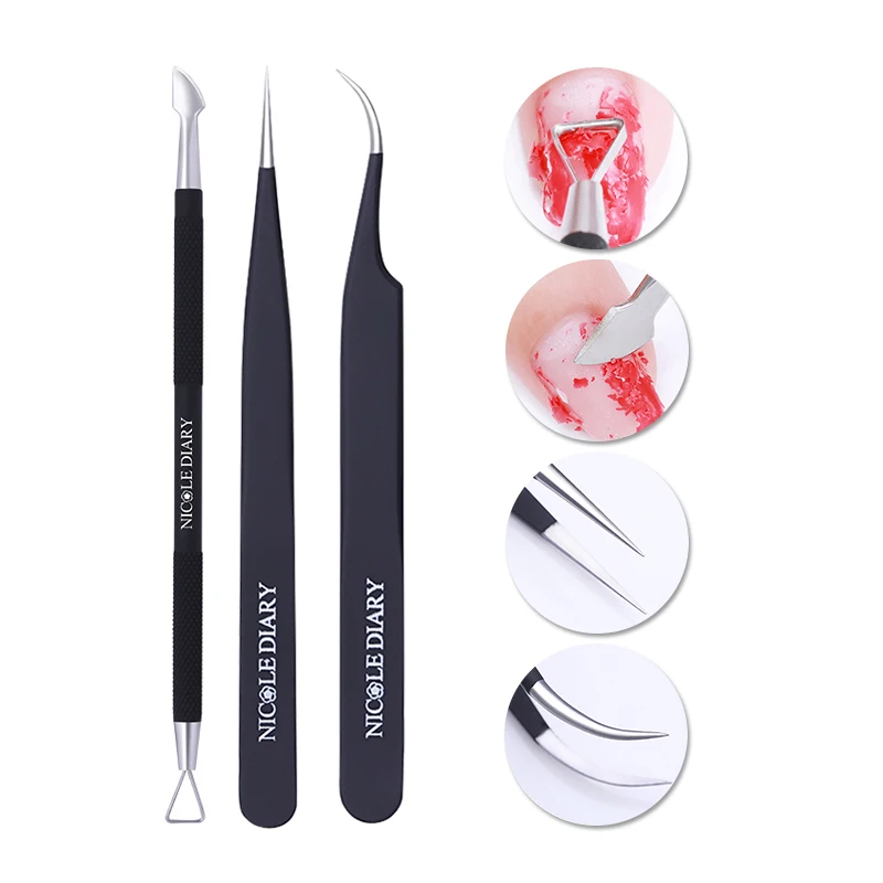 NICOLE DIARY Straight Curved Tweezer Nail Sticker Rhinestone Picker Matte Black UV Gel Polish Remover Manicure Nail Art Tool
NICOLE DIARY Straight Curved Tweezer Nail Sticker Rhinestone Picker Matte Black UV Gel Polish Remover Manicure Nail Art Tool