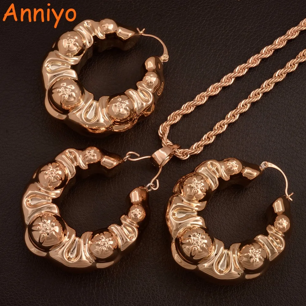 Anniyo African Jewelry sets Nigerian Bride Gifts Big Pendant Chain Necklaces and Earrings Engagement Best set #061004
Anniyo African Jewelry sets Nigerian Bride Gifts Big Pendant Chain Necklaces and Earrings Engagement Best set #061004