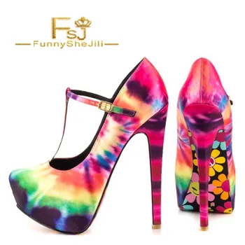 Multi-Color Heels T Strap Pumps Stiletto Heel Platform Shoes Spring Summer Attractive Incomparable Women Shoes FSJ Elegant Sexy
Multi-Color Heels T Strap Pumps Stiletto Heel Platform Shoes Spring Summer Attractive Incomparable Women Shoes FSJ Elegant Sexy