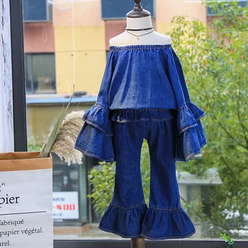 2017 spring fashion baby girls clothes suits denim clothes for girl Strapless outfits+pants loose style kids clothing sets 2pcs
2017 spring fashion baby girls clothes suits denim clothes for girl Strapless outfits+pants loose style kids clothing sets 2pcs