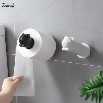 Cat Toilet Paper Holder Kitchen Roll Holder Towel Tissue Storage Rack Adhesive Wall Sticker Organizer Bathroom Hanger Creative
Cat Toilet Paper Holder Kitchen Roll Holder Towel Tissue Storage Rack Adhesive Wall Sticker Organizer Bathroom Hanger Creative