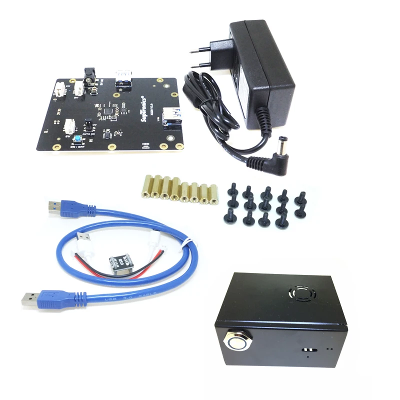 Raspberry Pi X820 V3.0 SSD&HDD SATA Storage Board Matching Metal Case / Enclosure + Power Control Switch + Cooling Fan Kit
Raspberry Pi X820 V3.0 SSD&HDD SATA Storage Board Matching Metal Case / Enclosure + Power Control Switch + Cooling Fan Kit