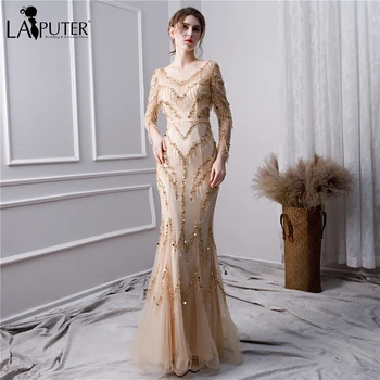 LAIPUTER 2019 New Collection Prom Long Dress with Long Sleeves O-neck Heavy Beading Champagne Gold Women Evening Dress Prom Gown
LAIPUTER 2019 New Collection Prom Long Dress with Long Sleeves O-neck Heavy Beading Champagne Gold Women Evening Dress Prom Gown