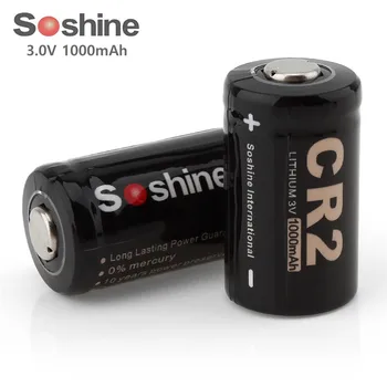 

2pcs Soshine 3V 1000mAh Battery CR2 Lithium Batteries for LED Flashlights Headlamps Bicycle Lamp