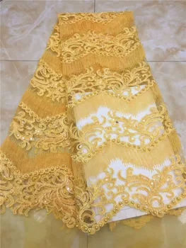 French Net Lace Fabric 2019 Latest african guipure lace fabric with embroidery mesh tulle cord beads Sequins lace fabric yellow
French Net Lace Fabric 2019 Latest african guipure lace fabric with embroidery mesh tulle cord beads Sequins lace fabric yellow