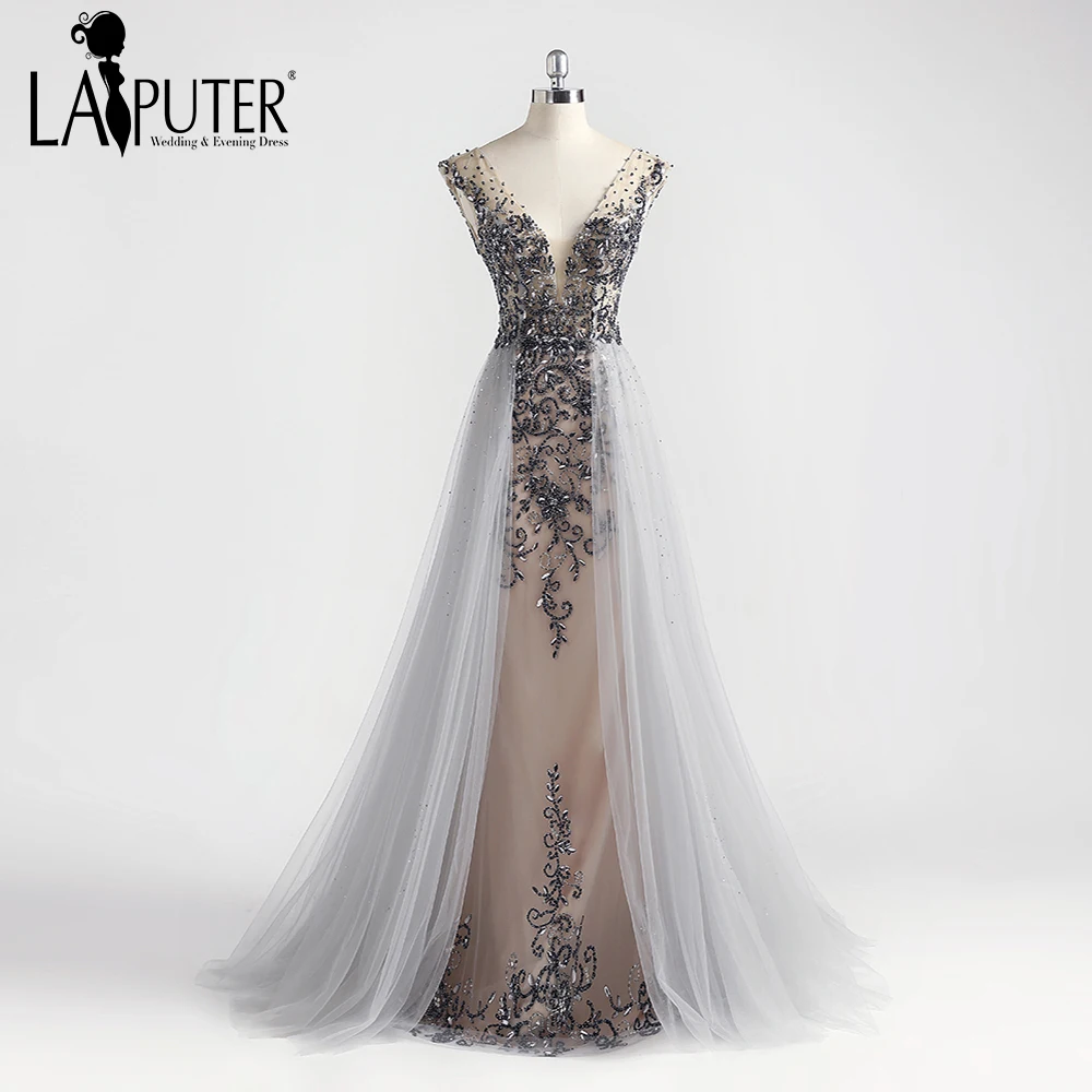 Laiputer 2018 Spring Grey Luxury Heavy Beading Crystal Vintage Arabic Evening Prom Women Dresses A-line With Puffy Train
Laiputer 2018 Spring Grey Luxury Heavy Beading Crystal Vintage Arabic Evening Prom Women Dresses A-line With Puffy Train