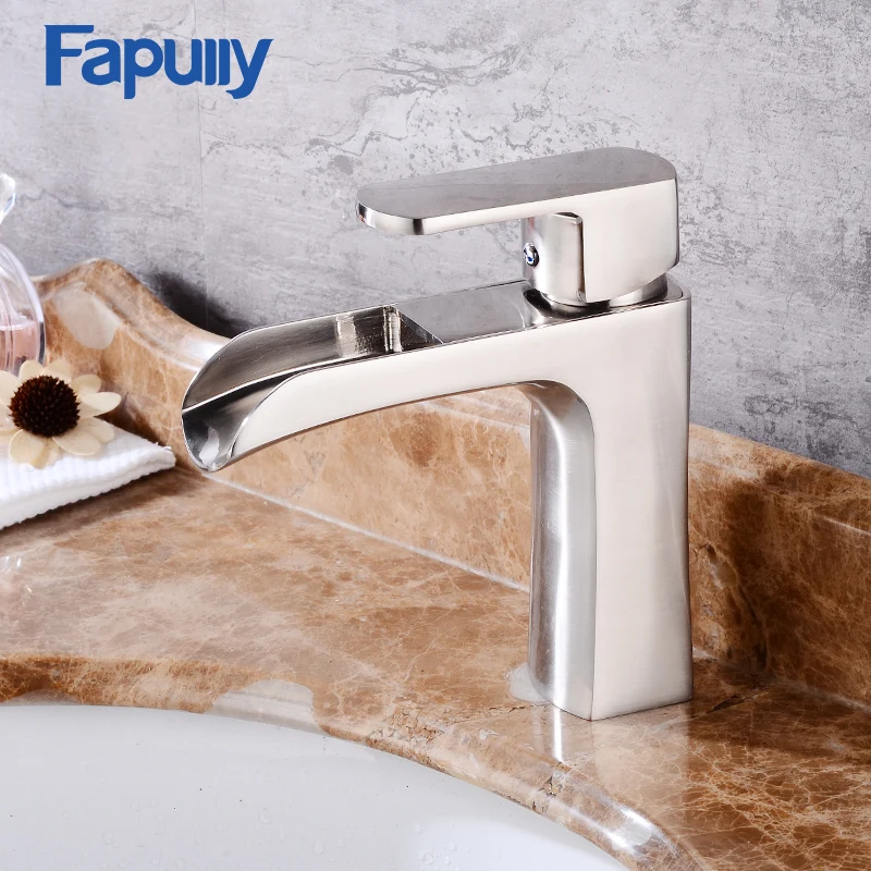 Fapully Waterfall Bathroom sink Faucet Stainless steel brush Bath Basin Mixer Tap
Fapully Waterfall Bathroom sink Faucet Stainless steel brush Bath Basin Mixer Tap