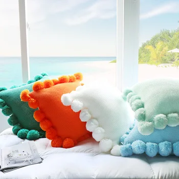 45x45cm orange/blue/green/white wool knitted cushion cover sofa decorative big wool balls lumbar pillow cover throw pillowcase
45x45cm orange/blue/green/white wool knitted cushion cover sofa decorative big wool balls lumbar pillow cover throw pillowcase