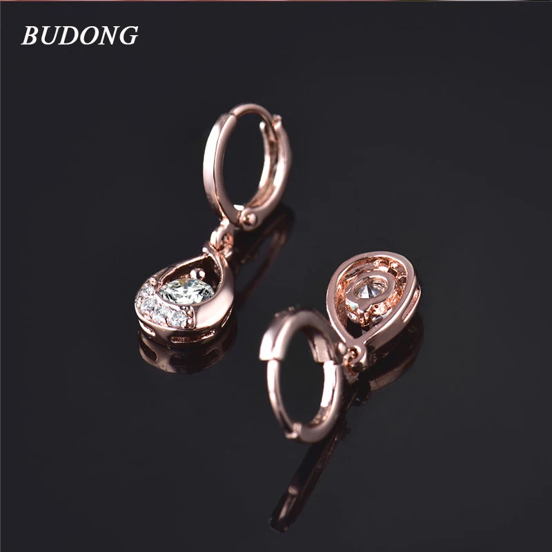 BUDONG Fashion Long Drop White CZ Zirconia Rose Gold Color Trendy Dangle Earrings For Women Wedding Jewelry E147
BUDONG Fashion Long Drop White CZ Zirconia Rose Gold Color Trendy Dangle Earrings For Women Wedding Jewelry E147