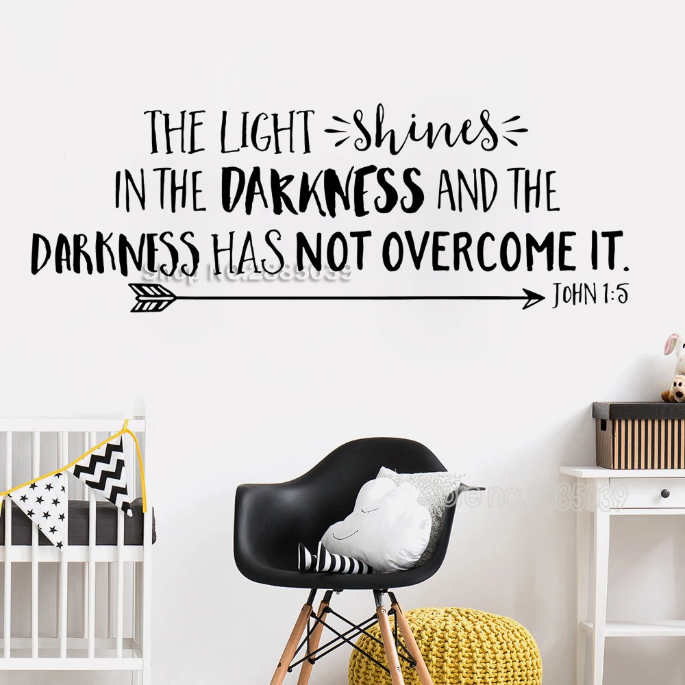 New Arrows Wall Stickers Quote John 1:5 The light shines in the...Vinyl Wall Decal Nursery Bible Verse kids Room Art Decor LC760
New Arrows Wall Stickers Quote John 1:5 The light shines in the...Vinyl Wall Decal Nursery Bible Verse kids Room Art Decor LC760
