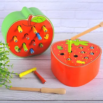 Catch Worms Game Magnetic Wooden Toys For Children Kids Early Educational Toy Baby Learning Wooden Blocks Boys Toys for gift
Catch Worms Game Magnetic Wooden Toys For Children Kids Early Educational Toy Baby Learning Wooden Blocks Boys Toys for gift