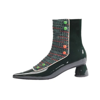 woman fashion ankle boots pointed toe round heels 2019 Ladies zipper gingham 2019 Party Wedding Shoes Black
woman fashion ankle boots pointed toe round heels 2019 Ladies zipper gingham 2019 Party Wedding Shoes Black
